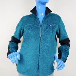 Vintage Patagonia Regulator Polartec Monkey Fleece Zip Jacket Women M 8 10 Green